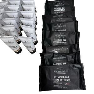 Woodbury Hotel Travel Size Sample Soaps Shampoo Conditioner Cleansing Lot of 28